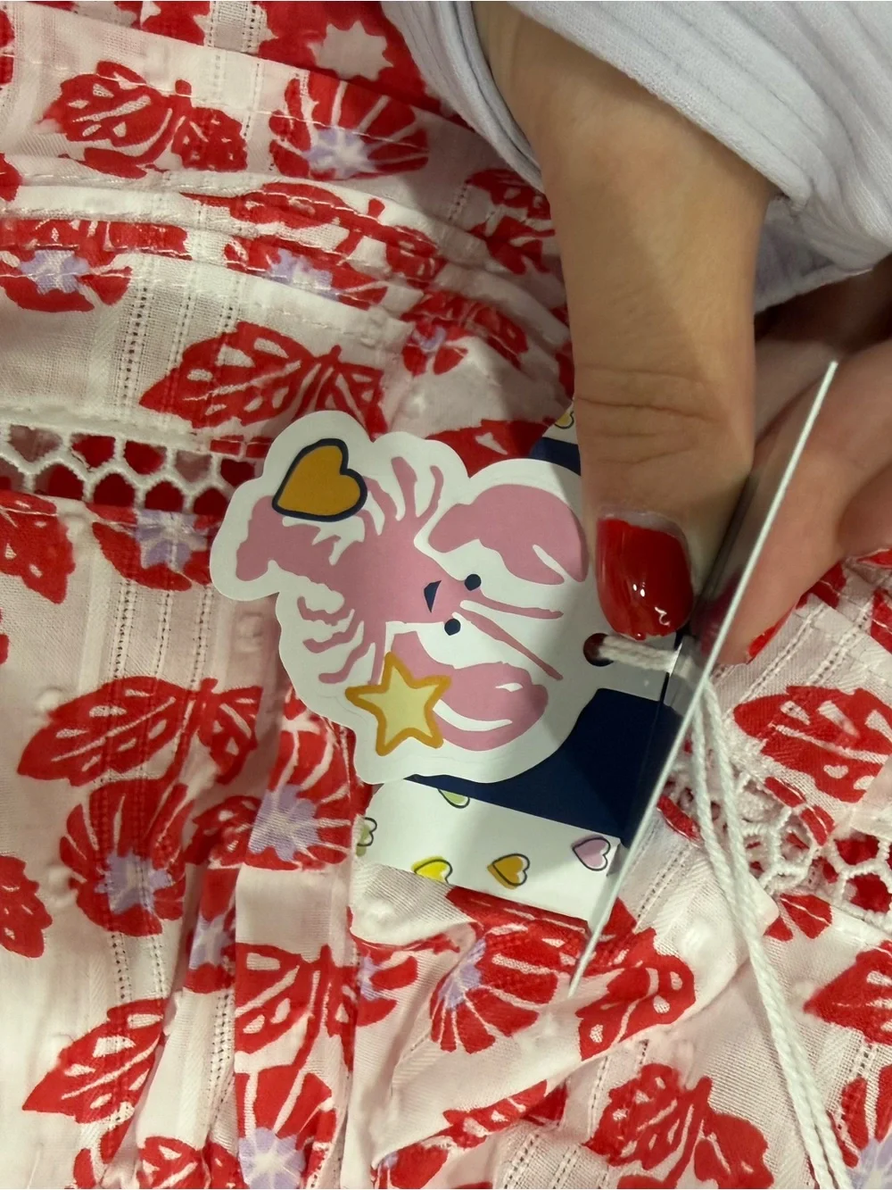 Roller Rabbit Red and White Floral Ruffle Diaper Cover - Picture 4 of 6